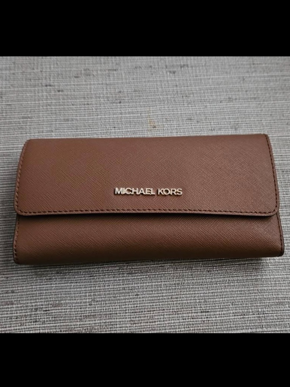 Michael Kors Brown Trifold Wallet with Gold